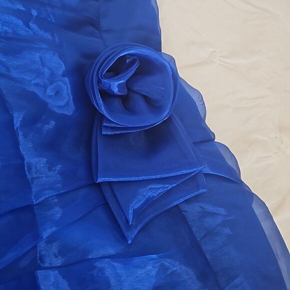 Jessica McClintock For Gunne Sax Strapless Royal Blue Ballerina Maxi Dress Size9 - Picture 15 of 16